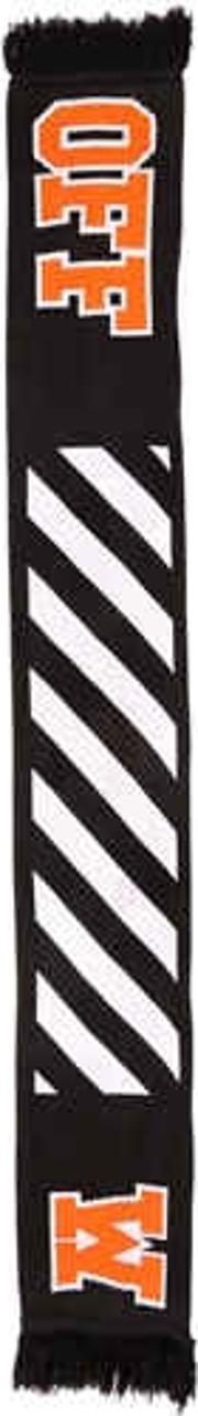 Striped Logo Scarf W Fringe 