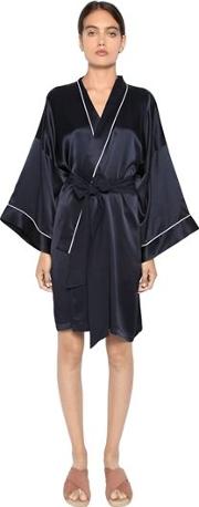 Mimi Silk Satin Kimono Robe 