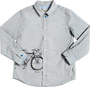 Bicycle Print Cotton Fil A Fil Shirt 