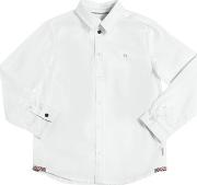 Cotton Oxford Shirt W Striped Details 