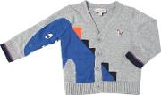 Dinosaur Cotton Knit Cardigan 