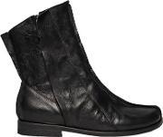 Zip Up Smooth Leather Boots 