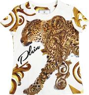 Leopard Embellished Jersey T Shirt 