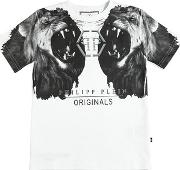 Lions Printed Cotton Jersey T Shirt 