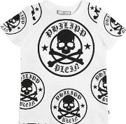 Skulls Printed Cotton Jersey T Shirt 