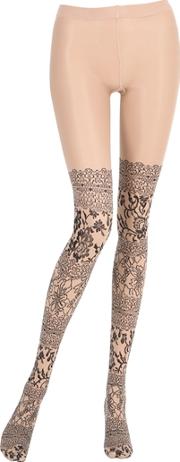 Sheer Stockings With Lace Effect 