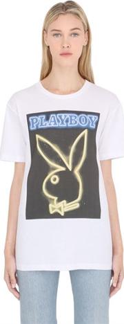 Bunny Printed Cotton Jersey T Shirt 