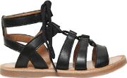Nappa Leather Lace Up Sandals 