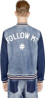 Follow Me Two Tone Denim Bomber Jacket