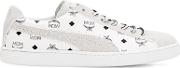 Mcm Printed Leather & Suede Sneakers 