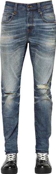 15.5cm Boy Destroyed Stretch Denim Jeans 