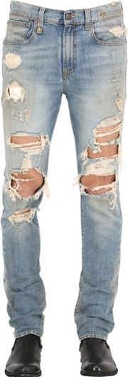 16cm Skate Destroyed Stretch Denim Jeans 