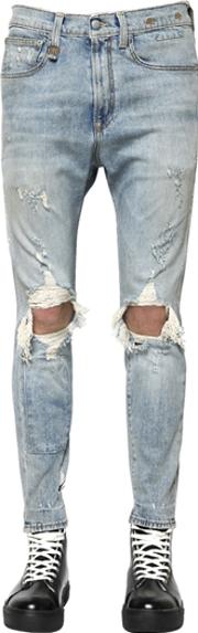 Drop Destroyed Stretch Denim Jeans 