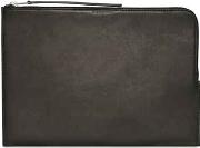 Leather Zipped Large Pouch 