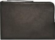 Leather Zipped Large Pouch 