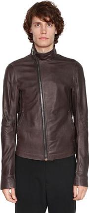 Mollino Zip Leather Biker Jacket 