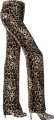 Leopard Printed Velvet Pants 