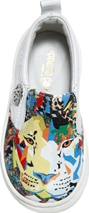 Lion Nappa Leather Slip On Sneakers 