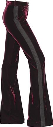Stretch Velvet Pants With Side Bands 
