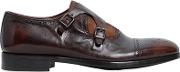 Monk Strap Washed Leather Shoes 