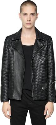 Woven Nappa Leather Jacket 