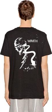 Gothic Skull Print Cotton Jersey T Shirt 