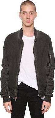 Raw Cut Washed Canvas Bomber Jackets 