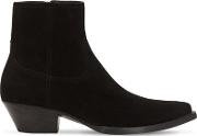 40mm Santiag Suede Ankle Boots 