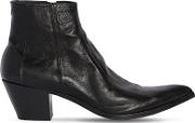 60mm Finn Leather Ankle Boots 