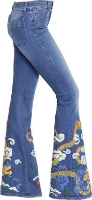 Mariel Embroidered Flared Denim Jeans 