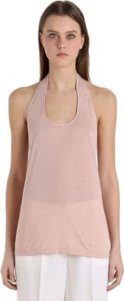 Jersey Halter Top With Low Cut Back 