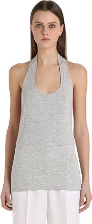 Jersey Halter Top With Low Cut Back 