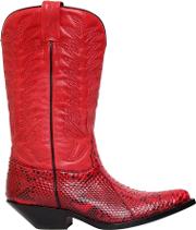 40mm Python & Leather Cowboy Boots 