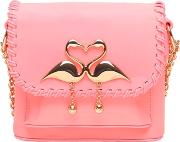 Claudie Flamingo Leather Shoulder Bag 