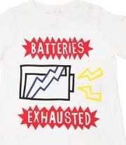 Batteries Print Cotton Jersey T Shirt 