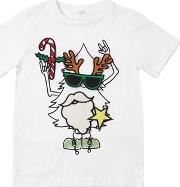 Funny Face Christmas Tree Cotton Jersey 