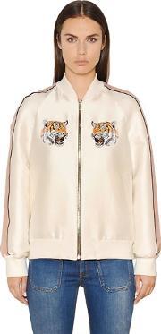 Tiger Cotton Duchesse Bomber Jacket