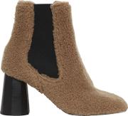 80mm Furry Faux Shearling Ankle Boots 