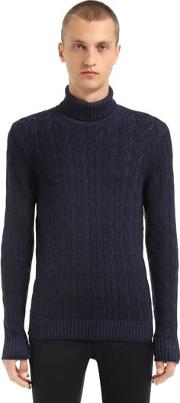 Wool Knit Turtleneck Sweater 