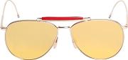 Gold Mirrored Aviator Sunglasses 