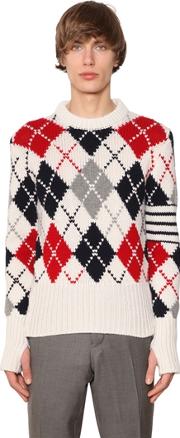 Intarsia Cashmere Sweater W Stripes 