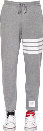 Intarsia Stripes Cotton Jogging Pants 