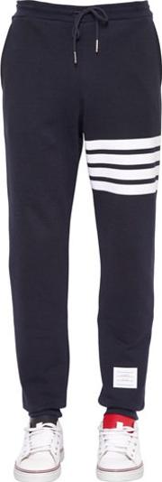 Intarsia Stripes Cotton Jogging Pants 