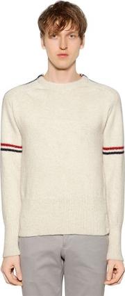 Intarsia Stripes Wool & Mohair Sweater 
