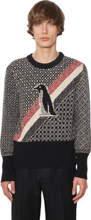 Penguin Jacquard Wool & Mohair Sweater 