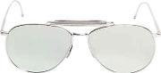 Silver Mirrored Aviator Sunglasses 