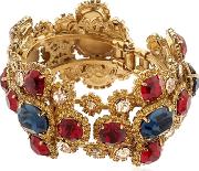 Antique Finish Jeweled Bracelet 