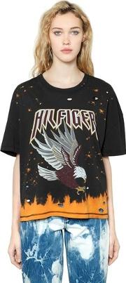 Eagle Bleached & Ripped T Shirt 