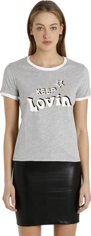 Printed Cotton Jersey T Shirt Gigi Hadid 