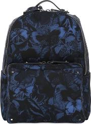 Butterfly Printed Nylon Backpack 